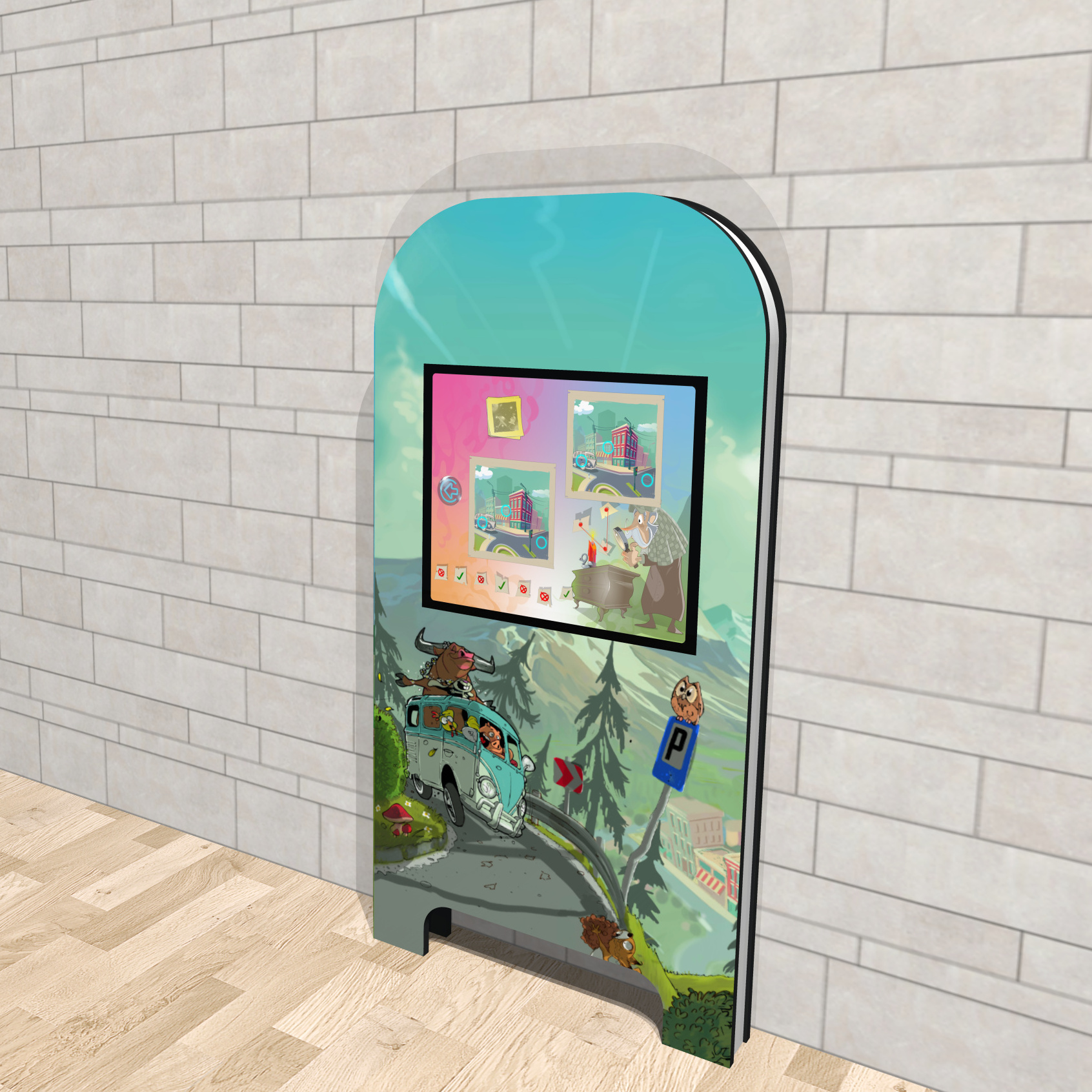 Magic Wall deluxe City Kinderterminal Kindercomputer Touchscreen Kinderspielecke Uno22