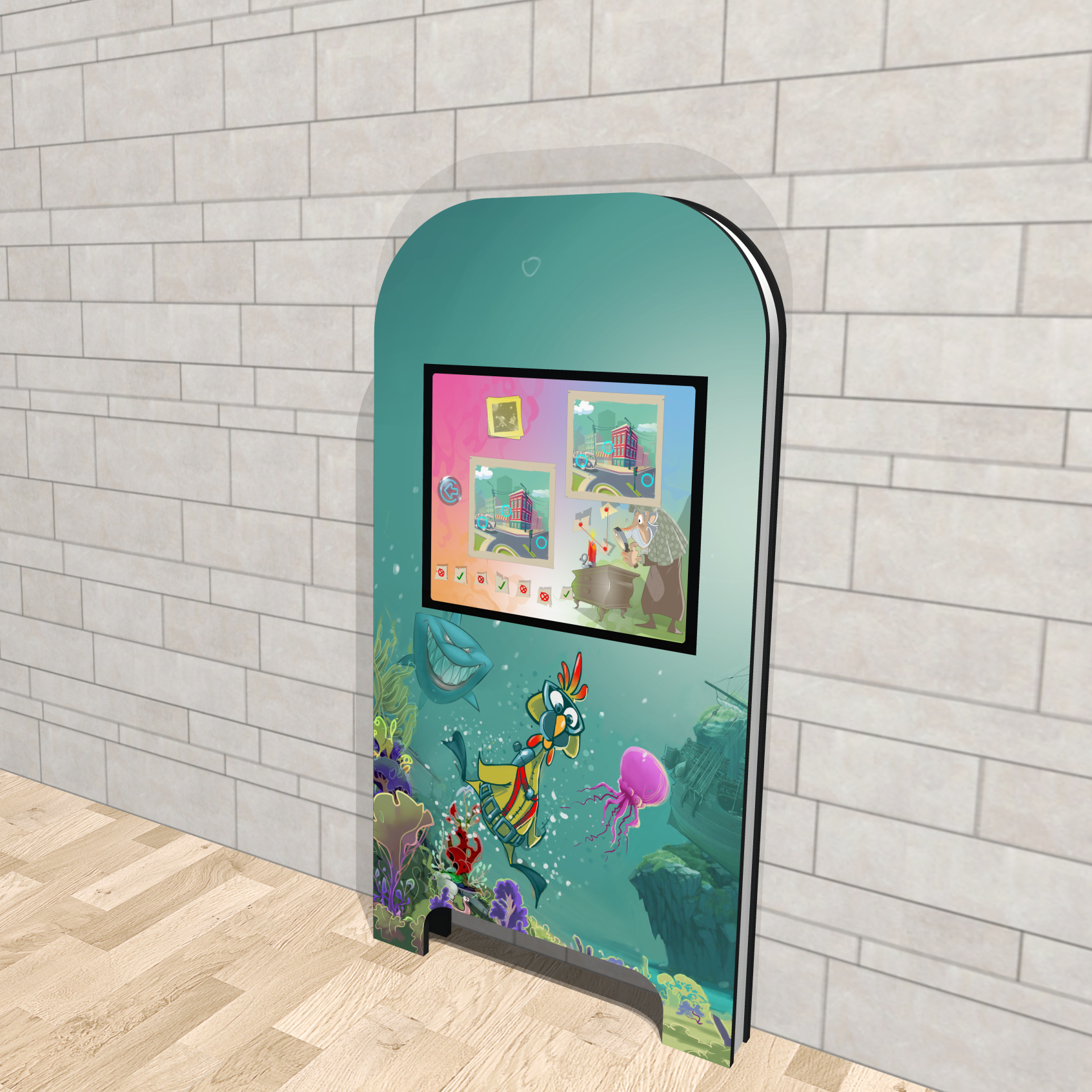 Magic Wall deluxe DeepSea Kinderterminal Kindercomputer Touchscreen Kinderspielecke Uno22