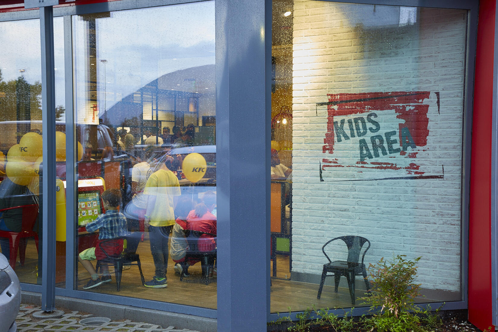 interactive playground with 2 Magic Walls @ Kentucky Fried Chicken, Mendrisio, Switzerland