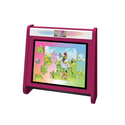 Spielsystem Magic Wall mit Touchmonitor für Kinder Farbe cranberry
