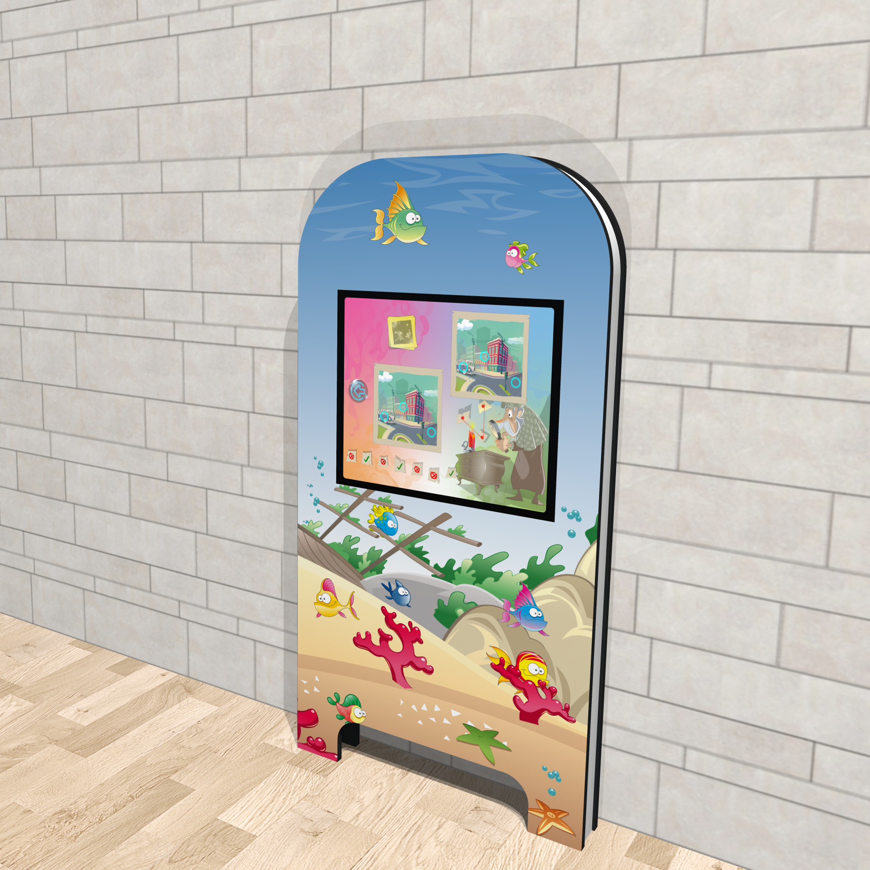 Magic Wall deluxe Ocean Kinderterminal Kindercomputer Touchscreen Kinderspielecke Uno22