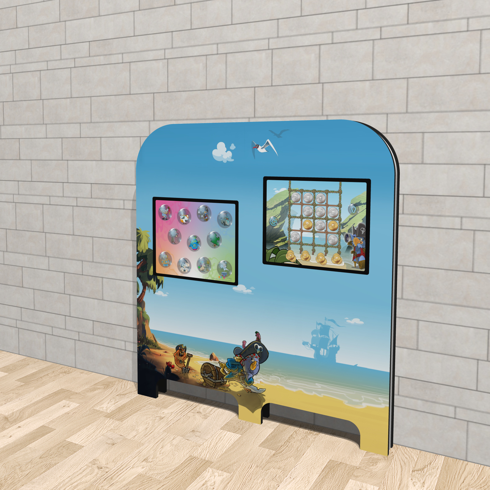 Magic Wall superior Pirateninsel Kinderterminal Kindercomputer Touchscreen Kinderspielecke