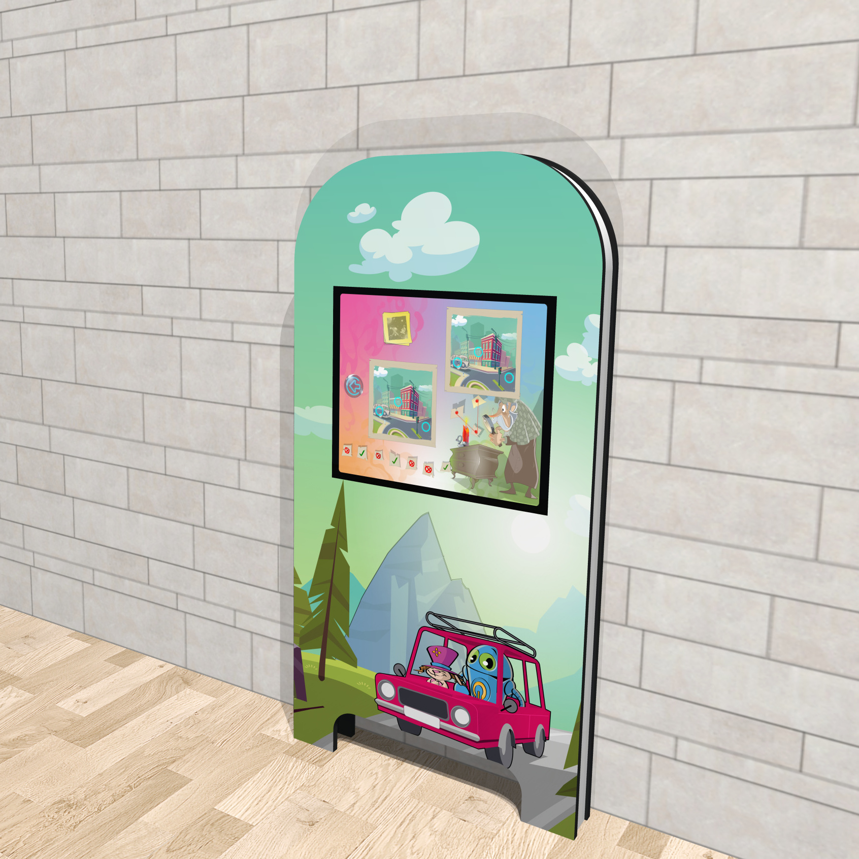 Magic Wall deluxe OC & Wiebke Kinderterminal Kindercomputer Touchscreen Kinderspielecke Uno22