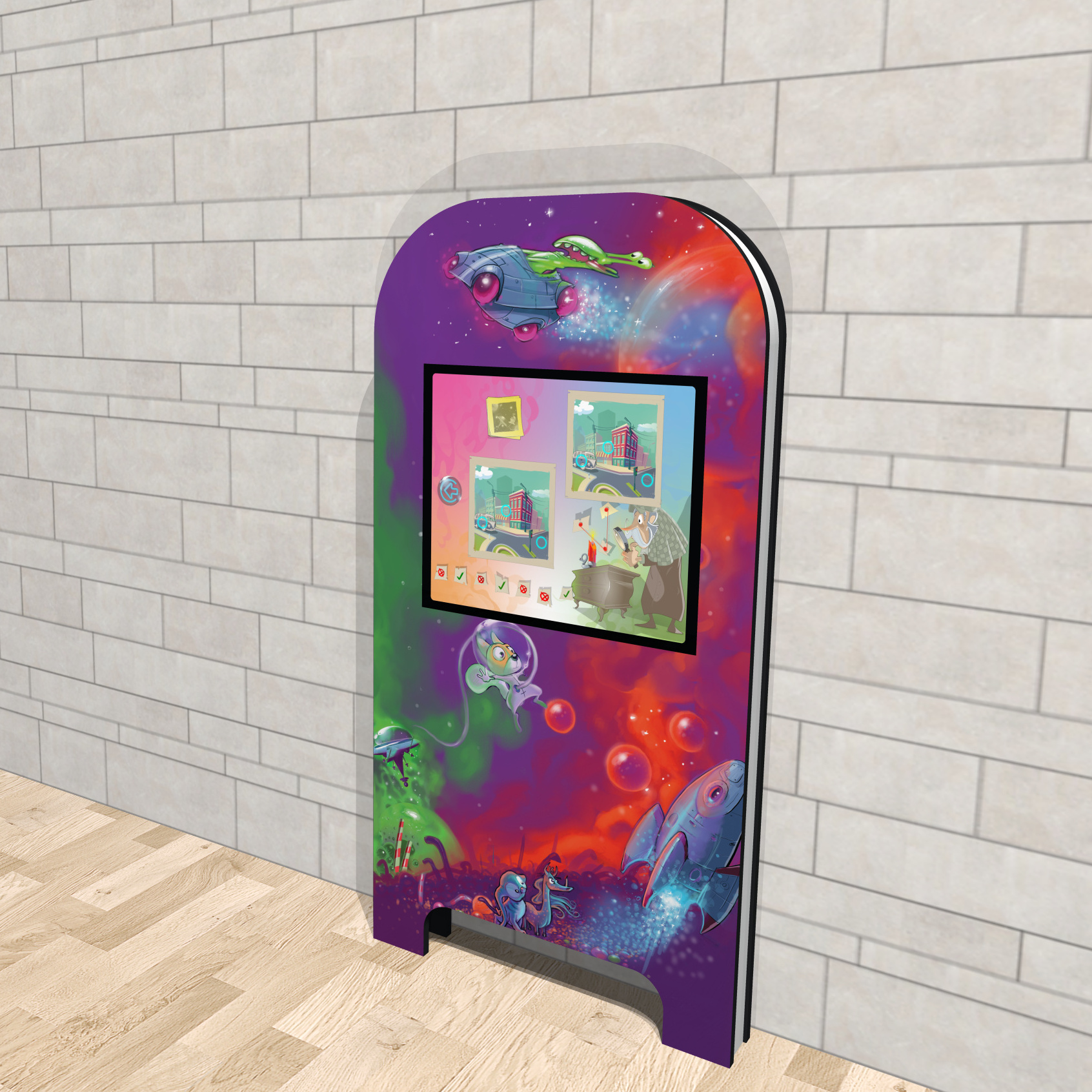 Magic Wall deluxe Space Kinderterminal Kindercomputer Touchscreen Kinderspielecke Uno22